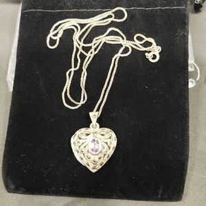 Vintage Amethyst Heart locket
